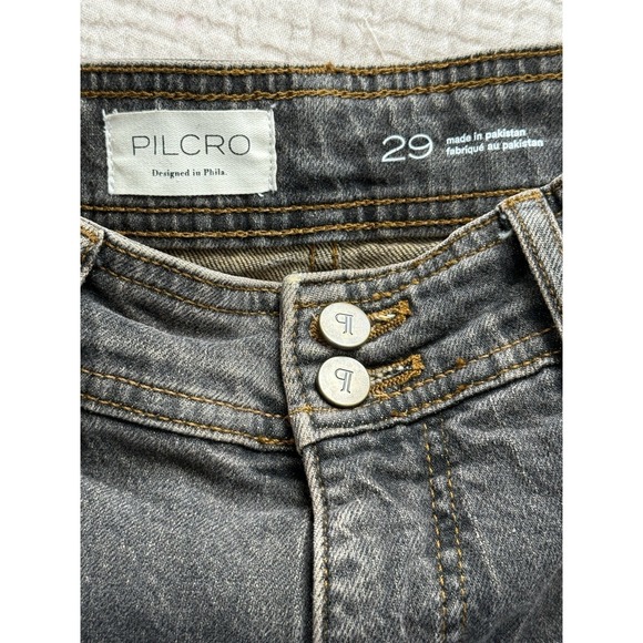 Anthropologie Pilcro Seamed Denim Shorts Size 29 Black/Brown High Waist Jean - Picture 6 of 9